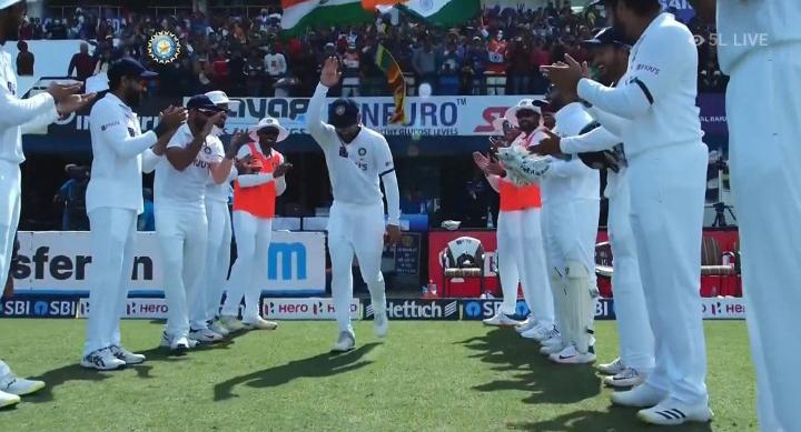 Ind vs SL: Virat Kohli receives a special guard of honour by teammates in his 100th Test